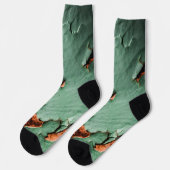 Chaussette Métal rouillé marron turquoise cool (Gauche)