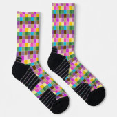 Chaussette Micros couleur violet Check Motif élégant (Droite)