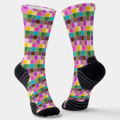 Chaussette Micros couleur violet Check Motif élégant (Angulaire)