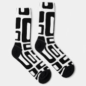 Chaussette Mid-Century Abstrait Black & White Motif (Droite)