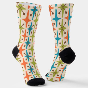 Chaussette Mid Century Moderne Starburst Motif Pillowcase