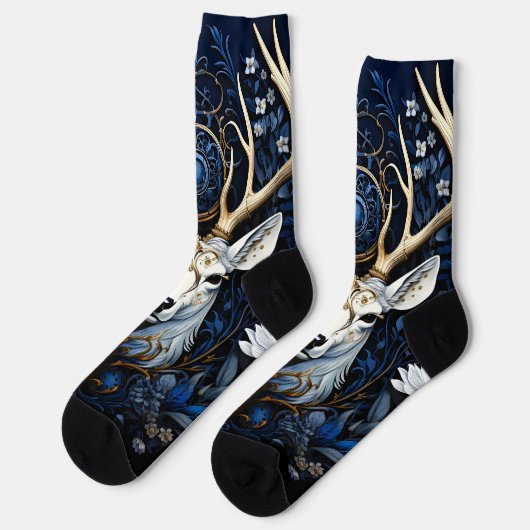 Chaussette Midnight Celestial Floral Gothic Deer (Gauche)