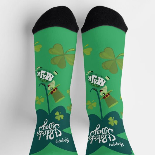 Chaussette Mignonne "Bonne Saint Patrick's Day" MaJk Turtle (Haut)