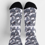 Chaussette Mignonne chauve-souris gris et blanc Cool hommes (Haut)