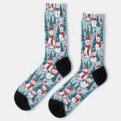 Chaussette Mignonne Festif de Noël Snowmen (Gauche)