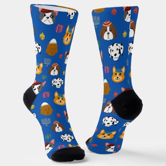 Chaussette Mignonne Hannukah Chien Motif (Angulaire)