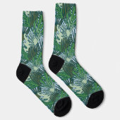 Chaussette Mignonne moderne vert Feuille Tropical Motif  (Droite)