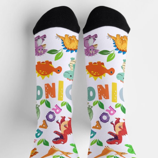 Chaussette Mignonnes sortes de Dinosaures sans joint (Haut)