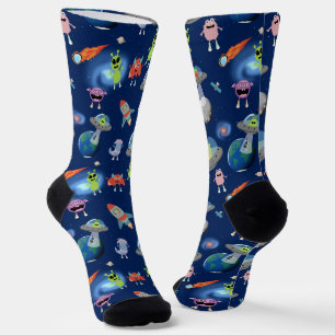 Chaussette Mignons monstres aliens modernes motif espace enfa