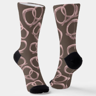 Chaussette Mignons Pretzels Snack Salé Rose Marron