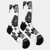 Chaussette Mikitiez terre natale nature selfloe fleur rose (Droite)