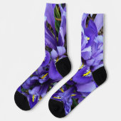 Chaussette Miniature Bleu Irises Printemps Floral (Gauche)