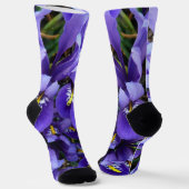 Chaussette Miniature Bleu Irises Printemps Floral (Angulaire)