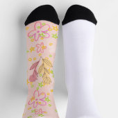 Chaussette Minimal floral doodle pattern -pastel colour art (Haut)