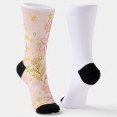 Chaussette Minimal floral doodle pattern -pastel colour art (Angulaire)