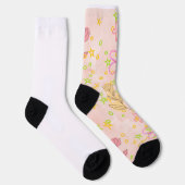 Chaussette Minimal floral doodle pattern -pastel colour art (Droite)