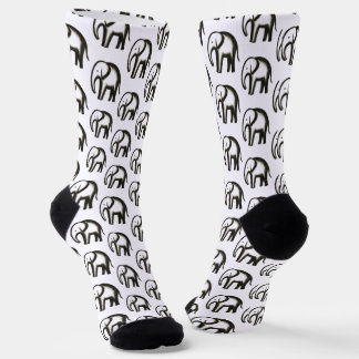 Chaussette Minimalist Elephant – Bold Ink Animal Design on 