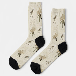 Chaussette Minimaliste Lily Bird Élégant Antique