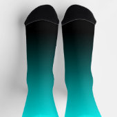 Chaussette Minimaliste Moderne Dégradé Aqua Noir (Haut)