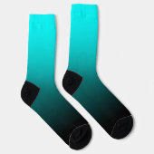 Chaussette Minimaliste Moderne Dégradé Aqua Noir (Droite)
