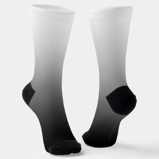 Chaussette Minimaliste Moderne Dégradé Blanc Noir (Angulaire)