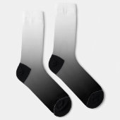 Chaussette Minimaliste Moderne Dégradé Blanc Noir (Droite)