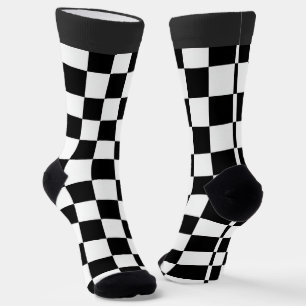 Chaussette Minimaliste Rétro à Carreaux – Streetwear Monochro