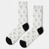 Chaussette Mint Green Pastel Floral Greenery Motif (Gauche)