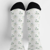 Chaussette Mint Green Pastel Floral Greenery Motif (Haut)