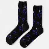 Chaussette Mistletoe de Noël bleu avec Motif Berries (Gauche)