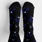 Chaussette Mistletoe de Noël bleu avec Motif Berries (Haut)