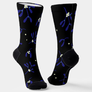 Chaussette Mistletoe de Noël bleu avec Motif Berries