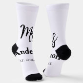 Chaussette Mme mariée mariée mariée nom date année est. Simpl (Angulaire)