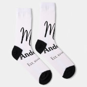 Chaussette Mme mariée mariée mariée nom date année est. Simpl (Droite)