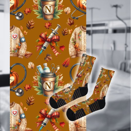 Chaussette Mocha Monogram Infirmière Essentials Automne Chaus