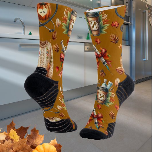 Chaussette Mocha Monogram Infirmière Essentials Automne Chaus