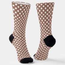 Mocha Mousse Brown Blanc pois motif rétro