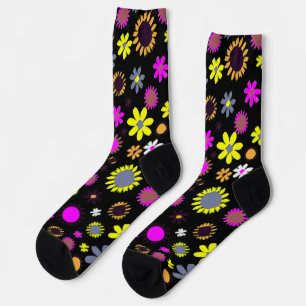 Chaussette Mod floral noir