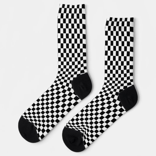Chaussette Mode à carreaux noir et blanc (Gauche)