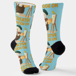 Chaussette Mode Créatif Activé : Peintre Chien Bichon Artiste