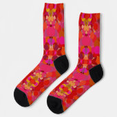 Chaussette Mode unique rétro rouge et rose (Gauche)