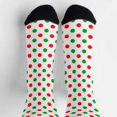 Chaussette Modèle à pois blancs rouges et verts (Haut)