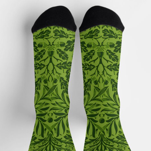 Chaussette Modèle de feuille de chêne vert sans couture de Wi (Haut)