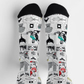 Chaussette Modèle de panneau héroïque de la Ligue de justice (Haut)