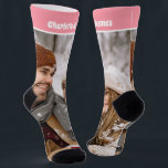 Chaussette Modèle de photos et de texte pour la nouveauté amu<br><div class="desc">Photo et texte Modèle personnalisées de la nouveauté Fun paire de chaussettes de Ricaso. Ajoutez votre propre photo personnalisée,  votre propre oeuvre d'art etc,  ajoutez du texte,  parfait pour le nom du destinataire. Une idée cadeau parfaite pour un destinataire spécial.</div>