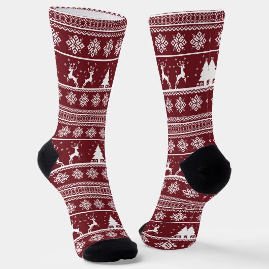 Chaussette Modèle de pull de Noël pour rennes (Angulaire)