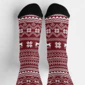 Chaussette Modèle de pull de Noël rouge Santa Claus (Haut)