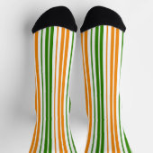 Chaussette Modèle de rayures verticales orange vert blanc (Haut)