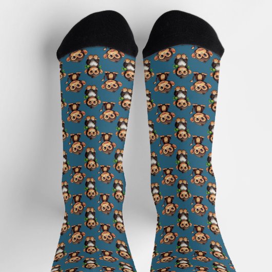 Chaussette Modèle de singe bleu (Haut)