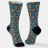 Chaussette Modèle de singe bleu  (Angulaire)